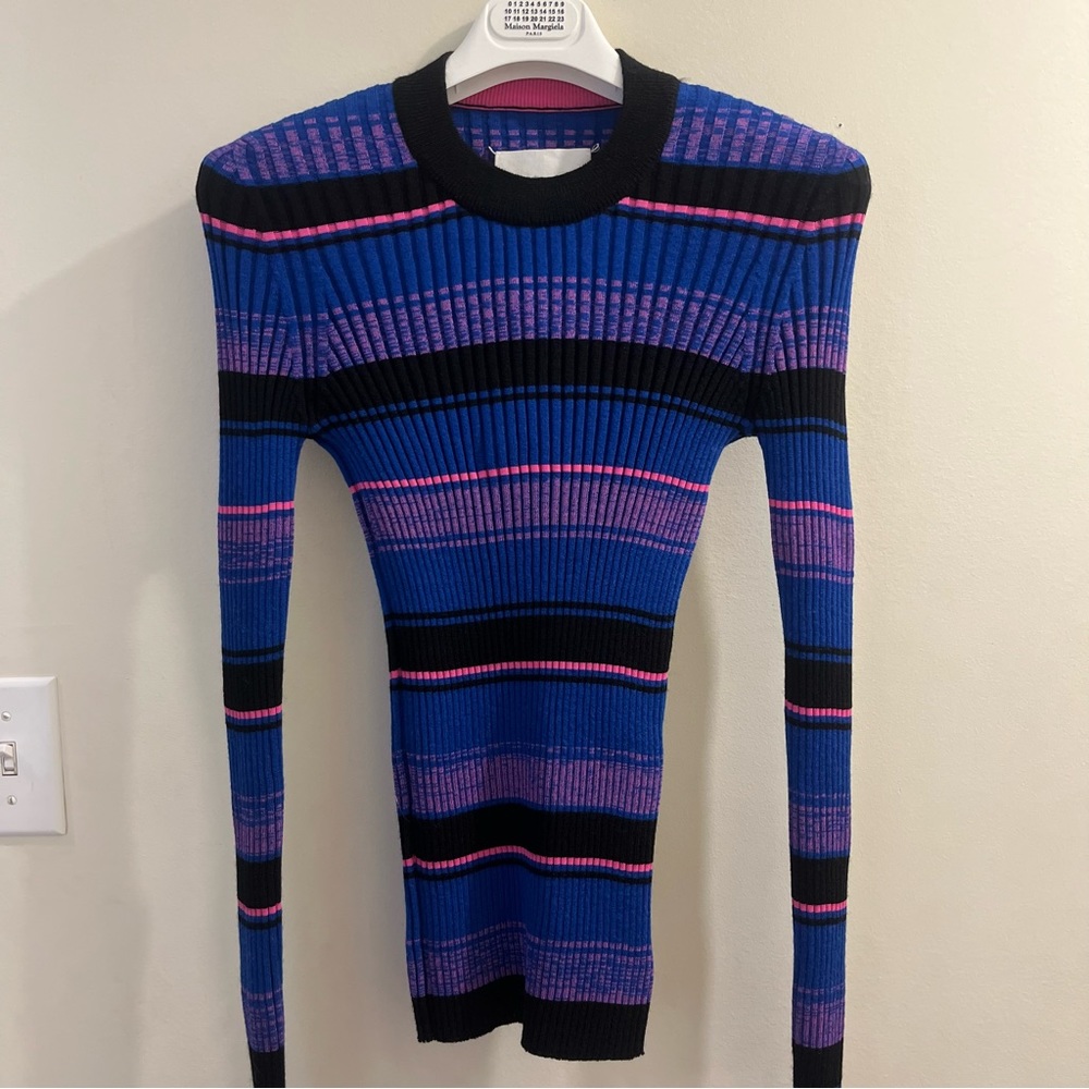 Maison Margiela Striped Rib Knit Sweater